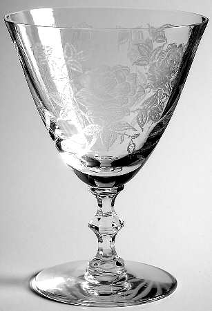 Rose (Etched) Water Goblet
