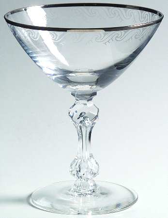Silver Spray Stem 17601 (Platinum Trim) Champagne/Tall Sherbet