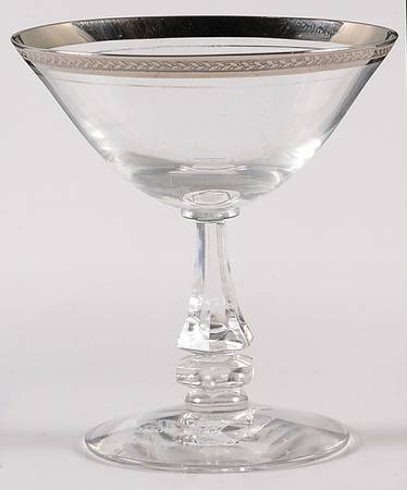 Silver Wreath (Platinum Trim) Champagne/Tall Sherbet