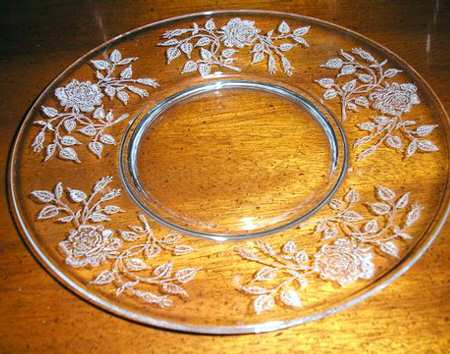 Tea Rose Etch Luncheon Plate