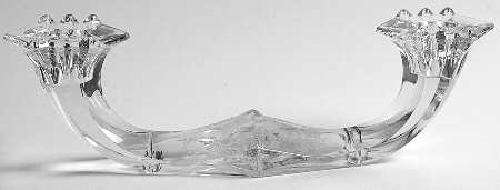 Tiffin Rose (Etched) Double Light Candlestick