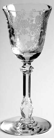 Tiffin Rose (Etched) Wine Glass