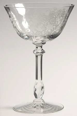 Tiffin Rose (Etched) Champagne/Tall Sherbet