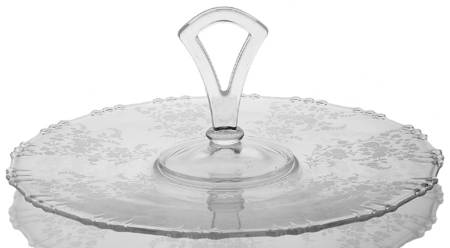 Tiffin Rose (Etched) Center Handle Tray