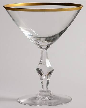 True Love Clear (Gold Trim) Champagne/Tall Sherbet