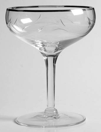 Twilight Clear (Stem 17690, Platinum Trim) Champagne/Tall Sherbet