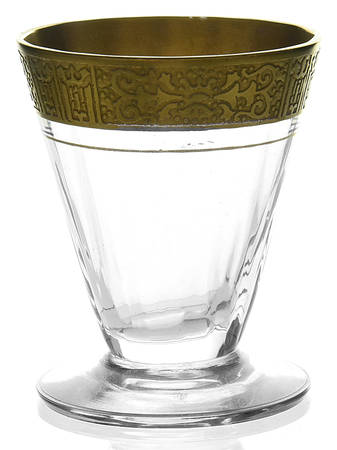 Valencia Clear (Gold Encrusted) 1 1/2 Oz Footed Tumbler