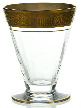 Valencia Clear (Gold Encrusted) Footed Tumbler
