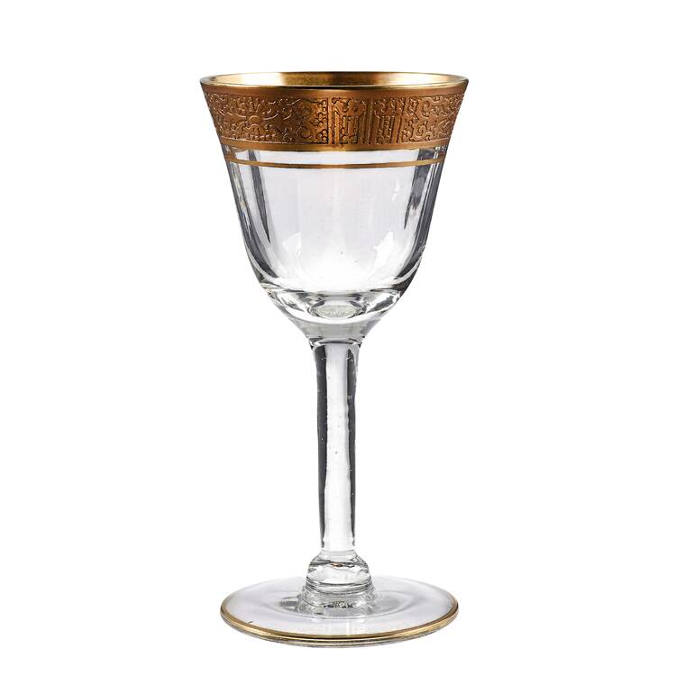 Valencia Clear (Gold Encrusted) Wine Glass