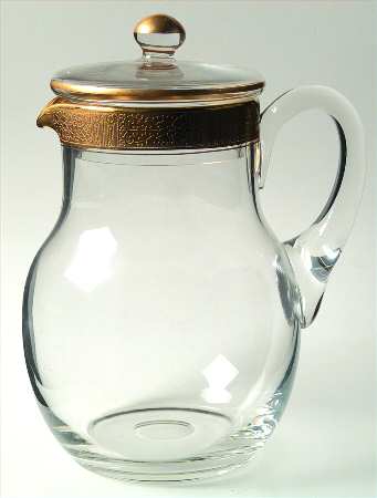 Valencia Clear (Gold Encrusted) 72 Oz Pitcher with Lid