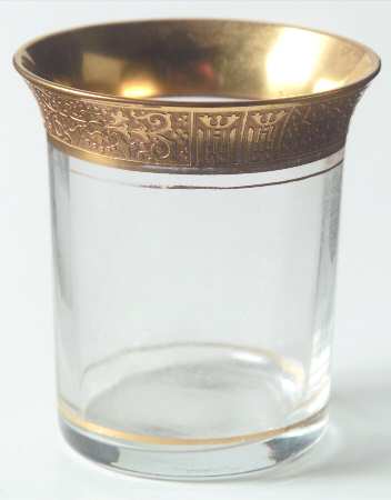 Valencia Clear (Gold Encrusted) 2 1/2 Oz Flat Tumbler