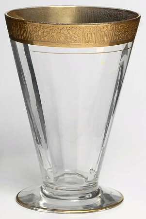 Valencia Clear (Gold Encrusted) 8 Oz Footed Tumbler