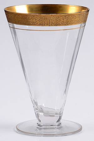 Valencia Clear (Gold Encrusted) 8 Oz Footed Tumbler