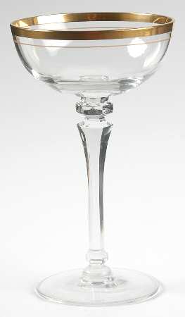 Valencia Clear (Gold Trim) Champagne/Tall Sherbet