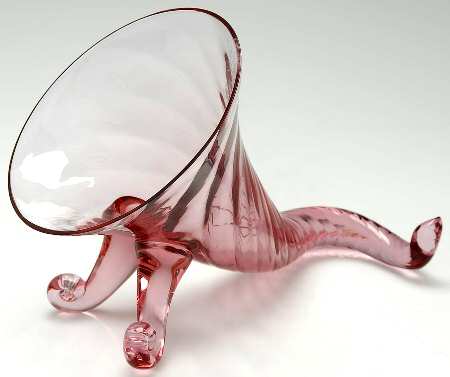 Wistaria Pink (Stem 17477) 10" Cornucopia Vase