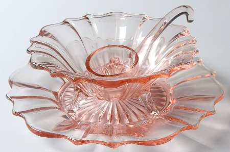 310-1-2-Pink Whipped Cream with Underplate and Ladle