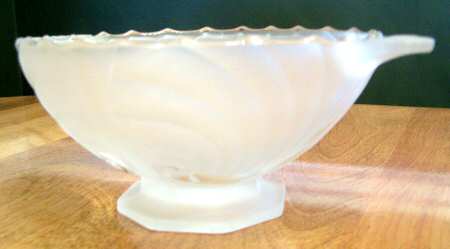 Velva Clear Frosted Handled Bowl