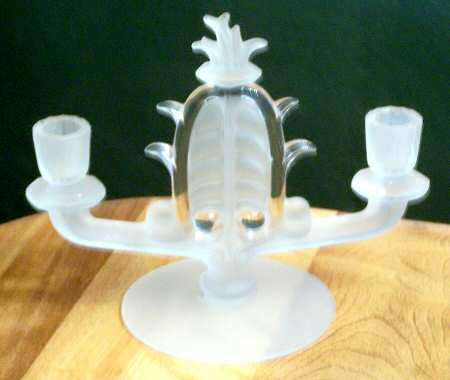 Velva Clear Frosted Double Light Candlestick