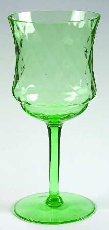 15028 Green Diamond Optic Water Goblet