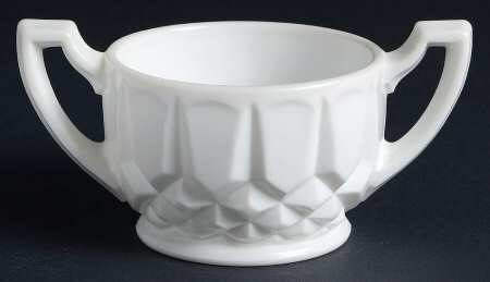 Betsy Ross Milk Glass Open Sugar
