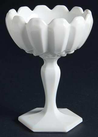 Betsy Ross Milk Glass Round Compote (Height X Width)
