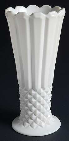 Betsy Ross Milk Glass 10" Flower Vase