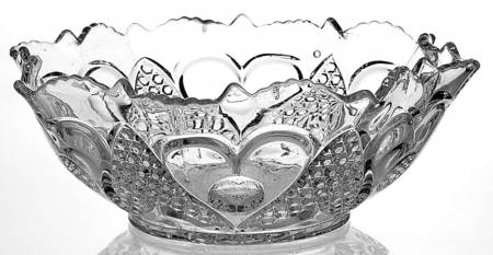 Heart with Thumbprint 9" Round Crimped Bowl