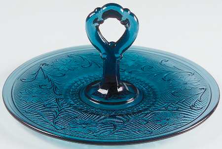 Sandwich Colonial Blue (Bi-Centennial Blue) Center Handle Tray