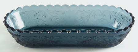 Sandwich Colonial Blue (Bi-Centennial Blue) 10" Oval Celery