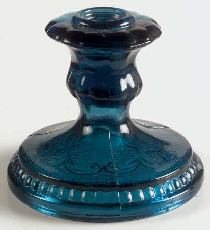 Sandwich Colonial Blue (Bi-Centennial Blue) 3" Single Light Candlestick