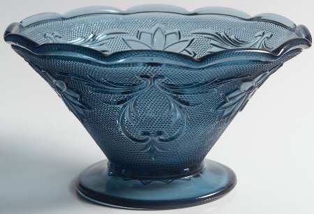 Sandwich Colonial Blue (Bi-Centennial Blue) 3" Crimped Vase