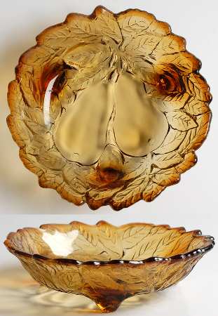 Sweet Pear-Dark Amber (Burnt Honey) 6" 3-Toed Footed Bowl