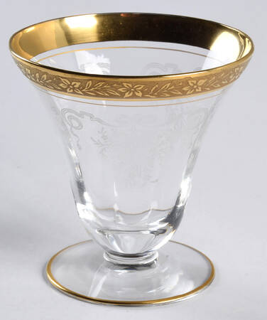 Melrose Clear (Unknown Stem-, Gold Encrusted) Oyster or Fruit Cocktail