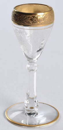 Melrose Clear (Unknown Stem-, Gold Encrusted) Cordial Glass