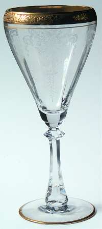Melrose Clear (Unknown Stem-, Gold Encrusted) by Tiffin-Franciscan