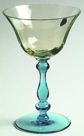 15001 Vaseline Blue Champagne/Tall Sherbet