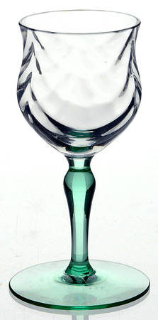 14199 Green Festoon Optic Cordial Glass