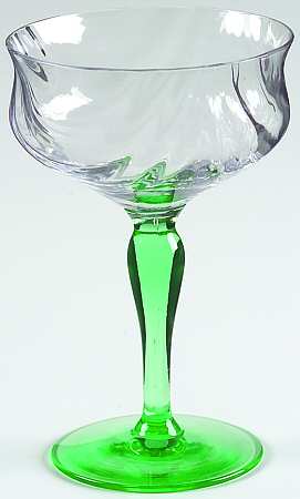 14199 Green Festoon Optic Champagne/Tall Sherbet