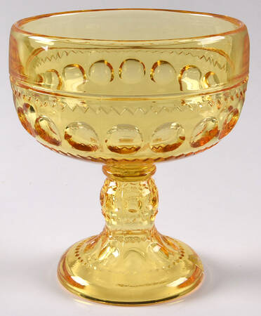 Antique Thumbprint Yellow Wedding Bowl, No Lid