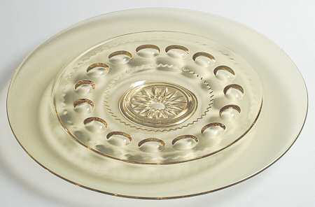 Antique Thumbprint Yellow 14" Torte Plate