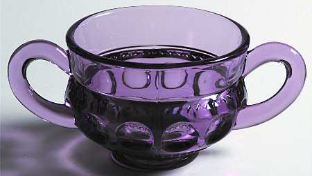 Antique Thumbprint Amethyst Open Sugar