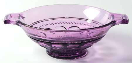 Antique Thumbprint Amethyst 8" Handled Bowl