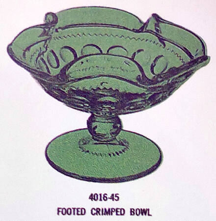 Antique Thumbprint Green (Emerald) Round Crimped Bowl