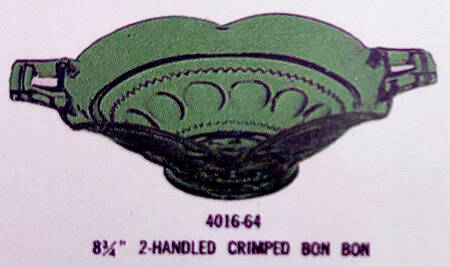 Antique Thumbprint Green (Emerald) Handled Bon Bon