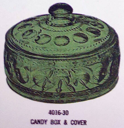 Antique Thumbprint Green (Emerald) Candy Dish & Lid