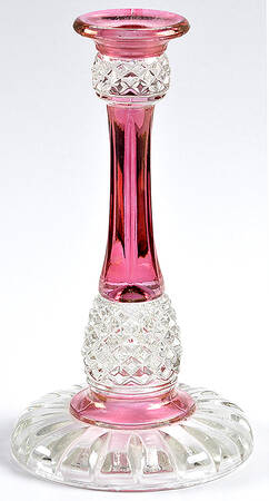 Baronial Ruby Flash 8" Single Light Candlestick