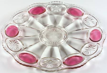 Moon and Star Ruby Flash Punch Bowl Underplate