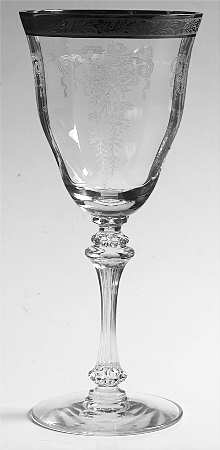 Melrose Clear (Stem 17358, Platinum Encrusted) by Tiffin-Franciscan