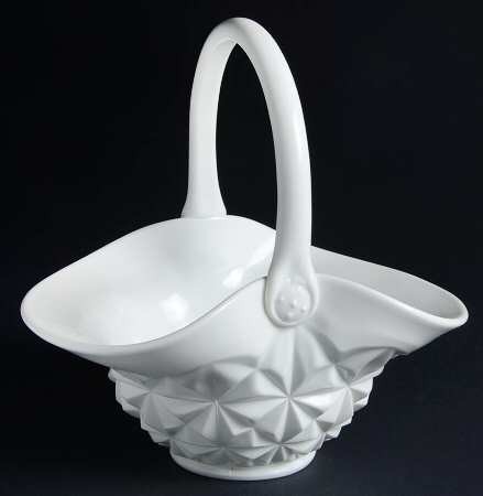 Williamsburg Milk Glass 10" Basket