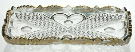 Heart with Thumbprint (Gold Trim) Individual Creamer/Sugar, Tray Only